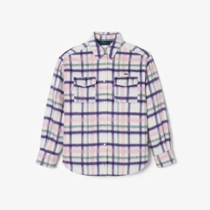 Camisa oversize acolchada de lana para mujer