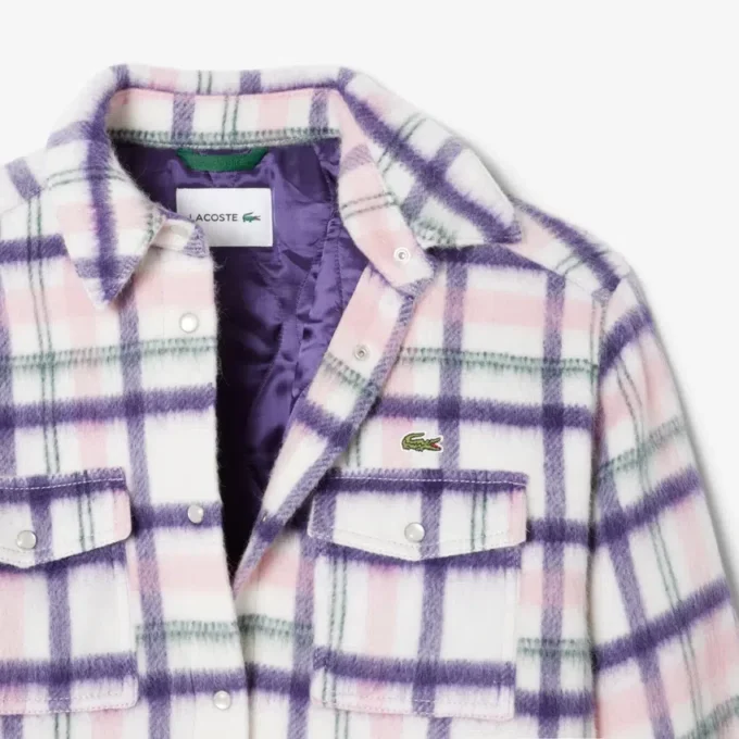 Camisa oversize acolchada de lana para mujer