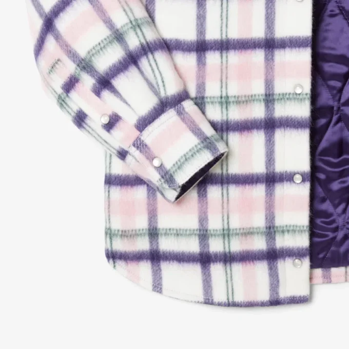 Camisa oversize acolchada de lana para mujer