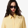 Camisa oversize de algodón con botones para mujer