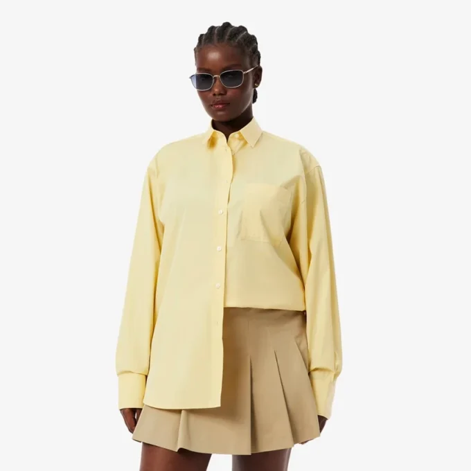 Camisa oversize de algodón con botones para mujer