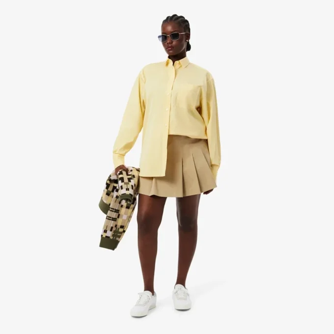 Camisa oversize de algodón con botones para mujer