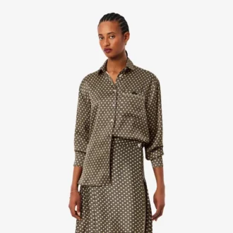 Camisa oversize de satén estampada