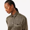 Camisa oversize de satén estampada