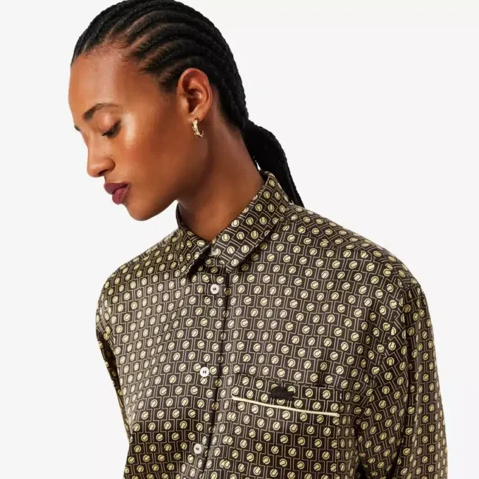 Camisa oversize de satén estampada