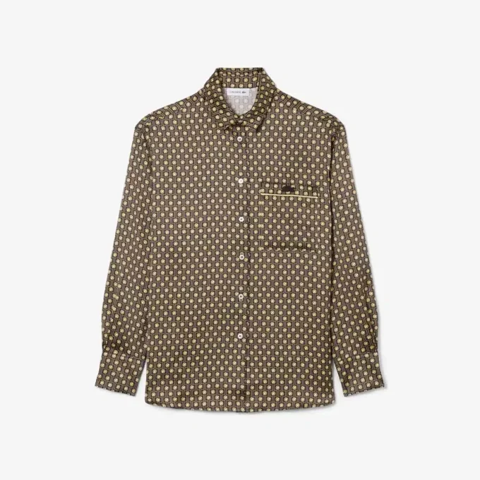 Camisa oversize de satén estampada