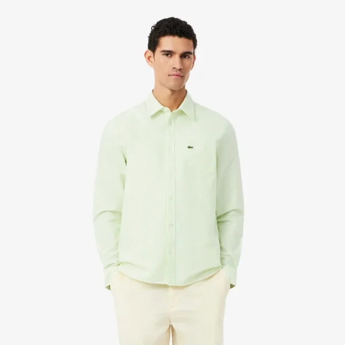 Camisa Oxford a rayas de corte regular para hombre