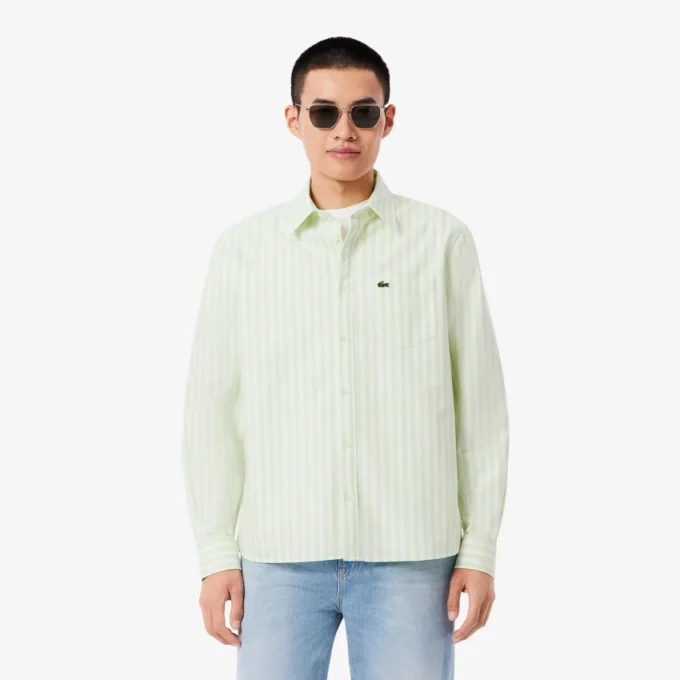 Camisa Oxford a rayas de corte regular para hombre