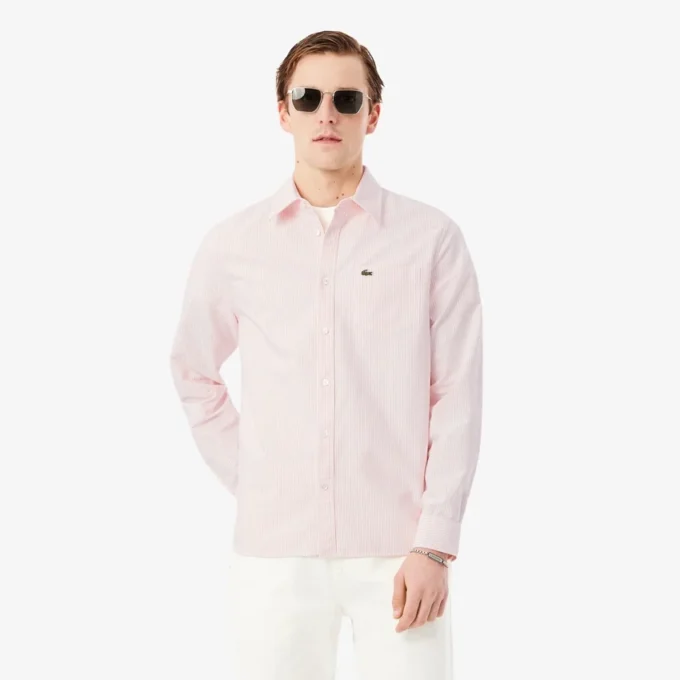 Camisa Oxford a rayas de corte regular para hombre
