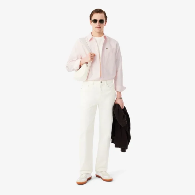 Camisa Oxford a rayas de corte regular para hombre