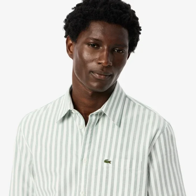 Camisa Oxford a rayas de corte regular para hombre