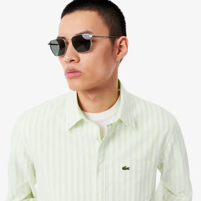 Camisa Oxford a rayas de corte regular para hombre