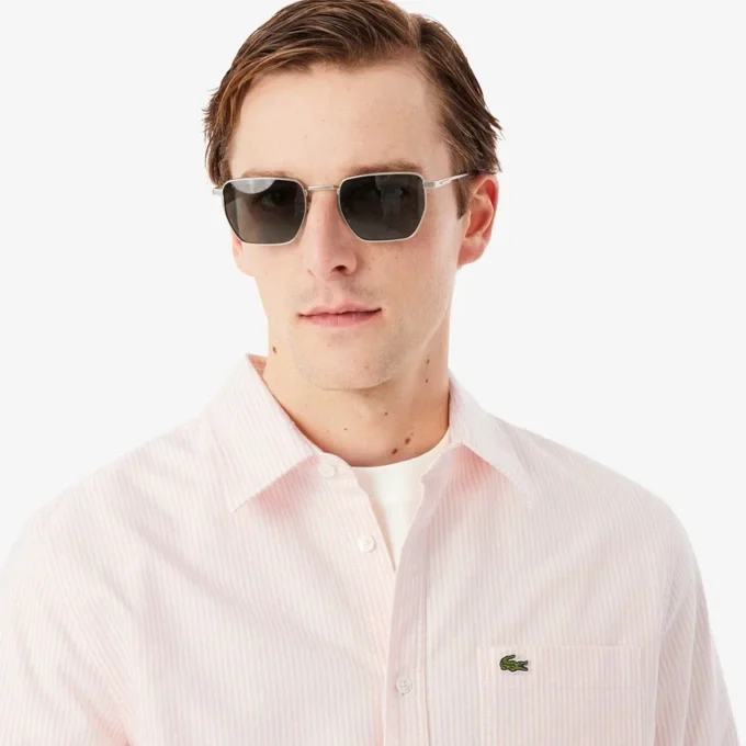 Camisa Oxford a rayas de corte regular para hombre