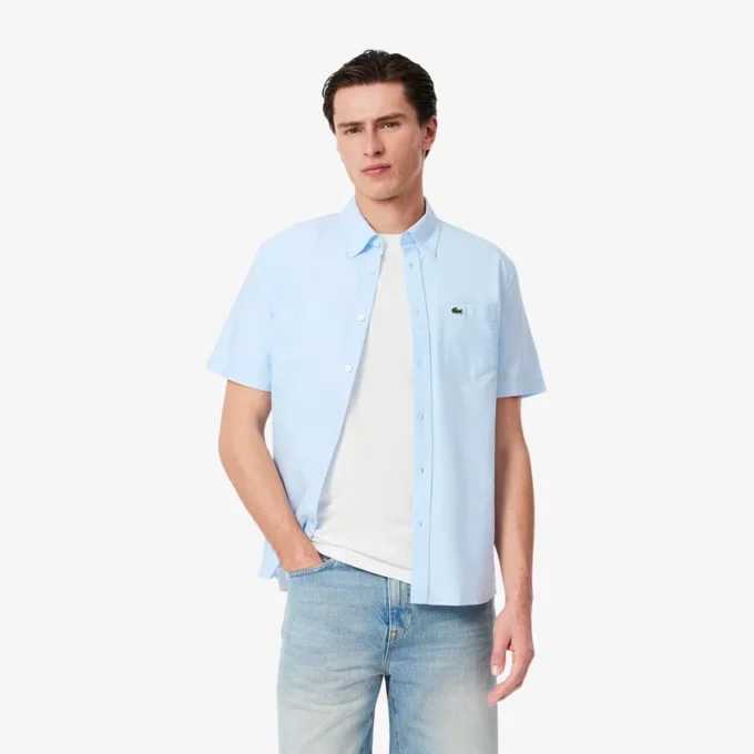 Camisa Oxford de manga corta y corte regular para hombre