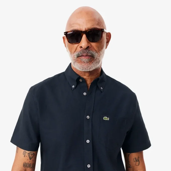 Camisa Oxford de manga corta y corte regular para hombre