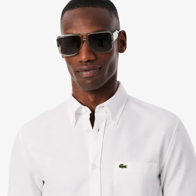 Camisa Oxford de manga corta y corte regular para hombre
