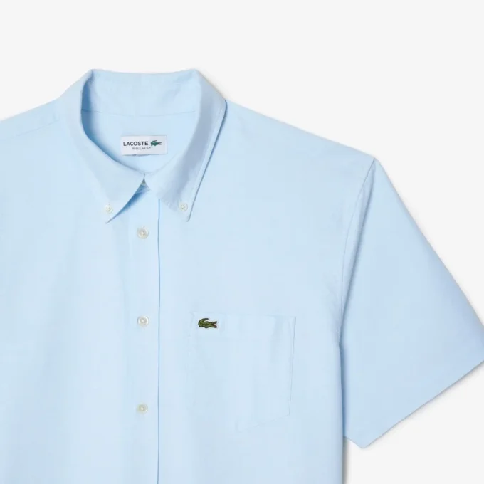 Camisa Oxford de manga corta y corte regular para hombre