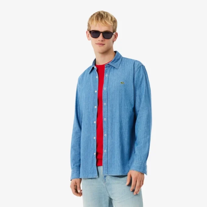 Camisa vaquera ligera de corte regular para hombre
