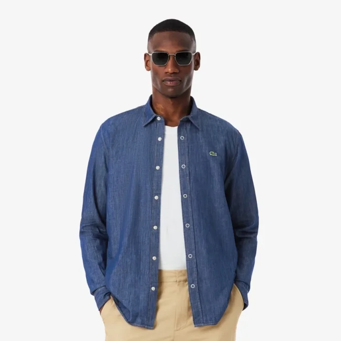Camisa vaquera ligera de corte regular para hombre