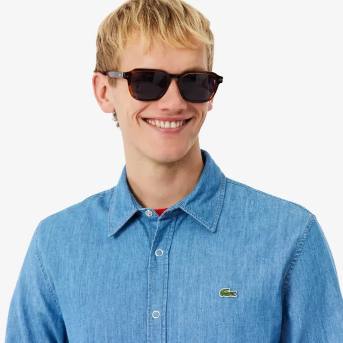 Camisa vaquera ligera de corte regular para hombre
