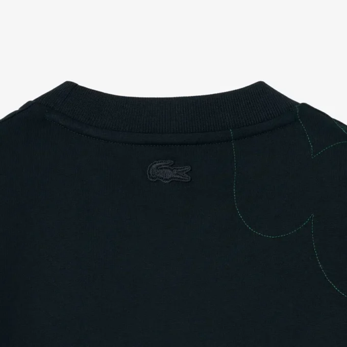 Camiseta con cocodrilo bordado de la pasarela