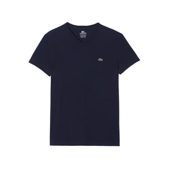 Camiseta con cuello en V de algodón Pima