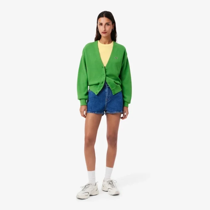 Camiseta de algodón acanalado de corte ajustado para mujer