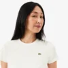 Camiseta de algodón acanalado de corte ajustado para mujer