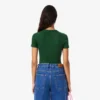 Camiseta de algodón acanalado de corte ajustado para mujer