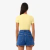 Camiseta de algodón acanalado de corte ajustado para mujer