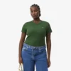 Camiseta de algodón acanalado de corte ajustado para mujer