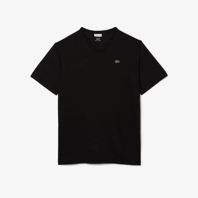 Camiseta de algodón con cuello en V acanalado y corte alto para hombre