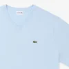 Camiseta de algodón con cuello en V acanalado y corte alto para hombre