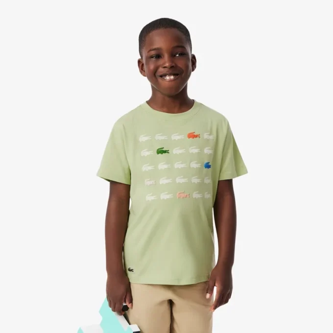 Camiseta de algodón con estampado de cocodrilo