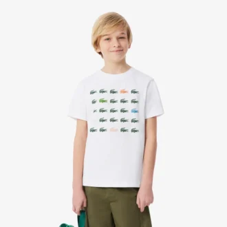 Camiseta de algodón con estampado de cocodrilo