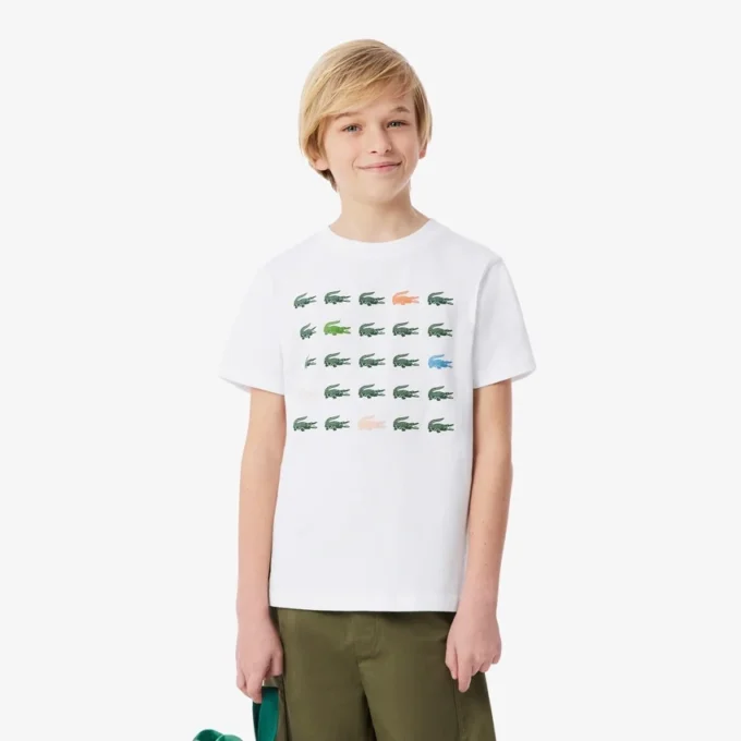 Camiseta de algodón con estampado de cocodrilo