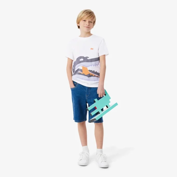 Camiseta de algodón con estampado de cocodrilo