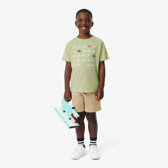 Camiseta de algodón con estampado de cocodrilo