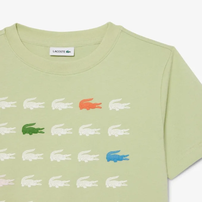 Camiseta de algodón con estampado de cocodrilo