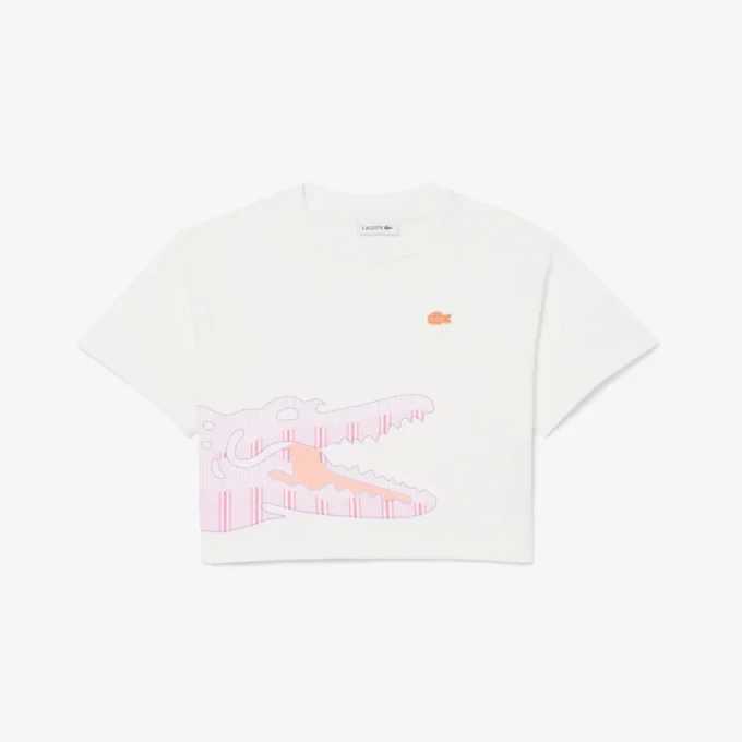 Camiseta de algodón con estampado de cocodrilo