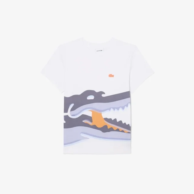 Camiseta de algodón con estampado de cocodrilo