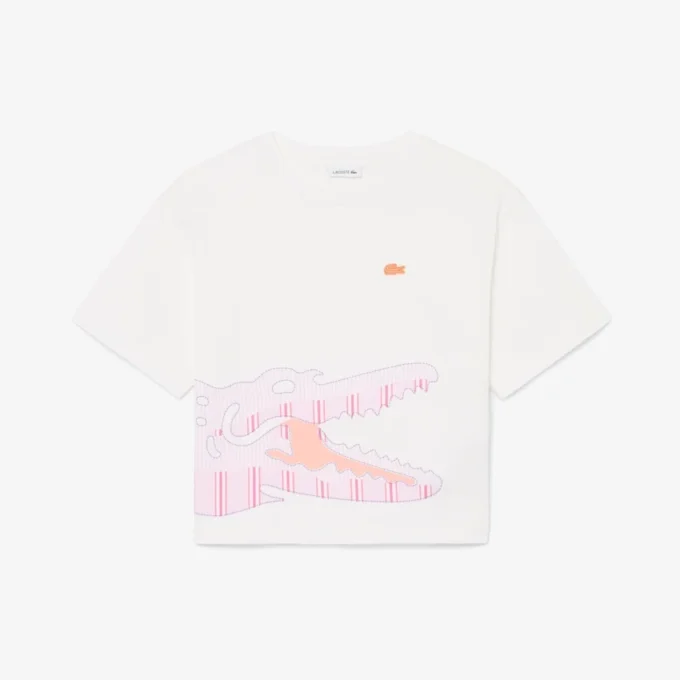 Camiseta de algodón con estampado de cocodrilo