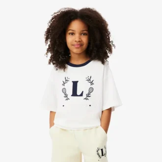 Camiseta de algodón con insignia en contraste