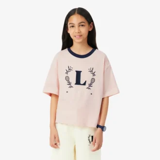 Camiseta de algodón con insignia en contraste