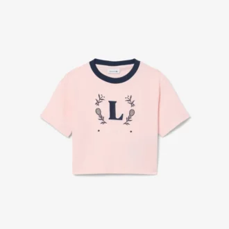 Camiseta de algodón con insignia en contraste