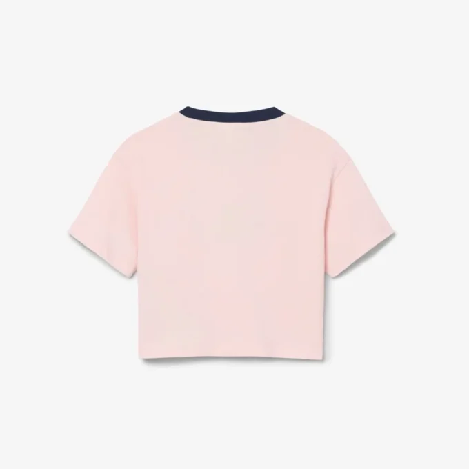 Camiseta de algodón con insignia en contraste