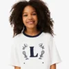 Camiseta de algodón con insignia en contraste