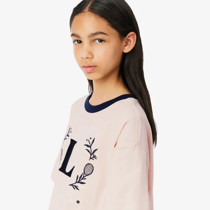 Camiseta de algodón con insignia en contraste