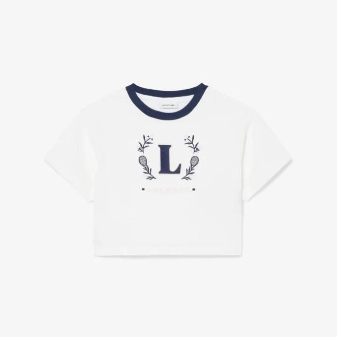 Camiseta de algodón con insignia en contraste