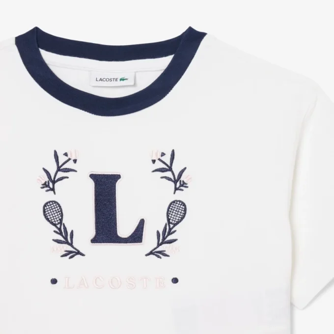 Camiseta de algodón con insignia en contraste